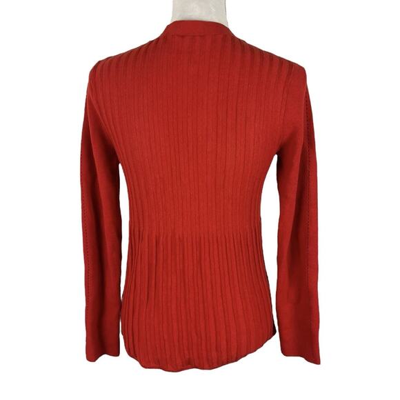 Cabi Style 3888 Passion Cardigan Cotton V-Neck Pockets Molten Lava Size XS - Picture 4 of 7